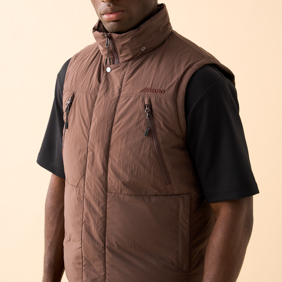 Mizuno BT Nylon taslan Down Vest Chicory Coffee
